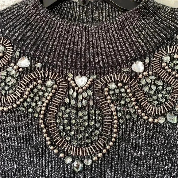 Objects D’art woman metallic beaded cotton sweater - Picture 3 of 10